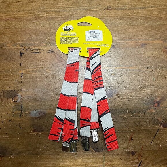 NWT Cat in the Hat Dr. Seuss Suspenders Claire's Adjustable OS - Picture 2 of 3